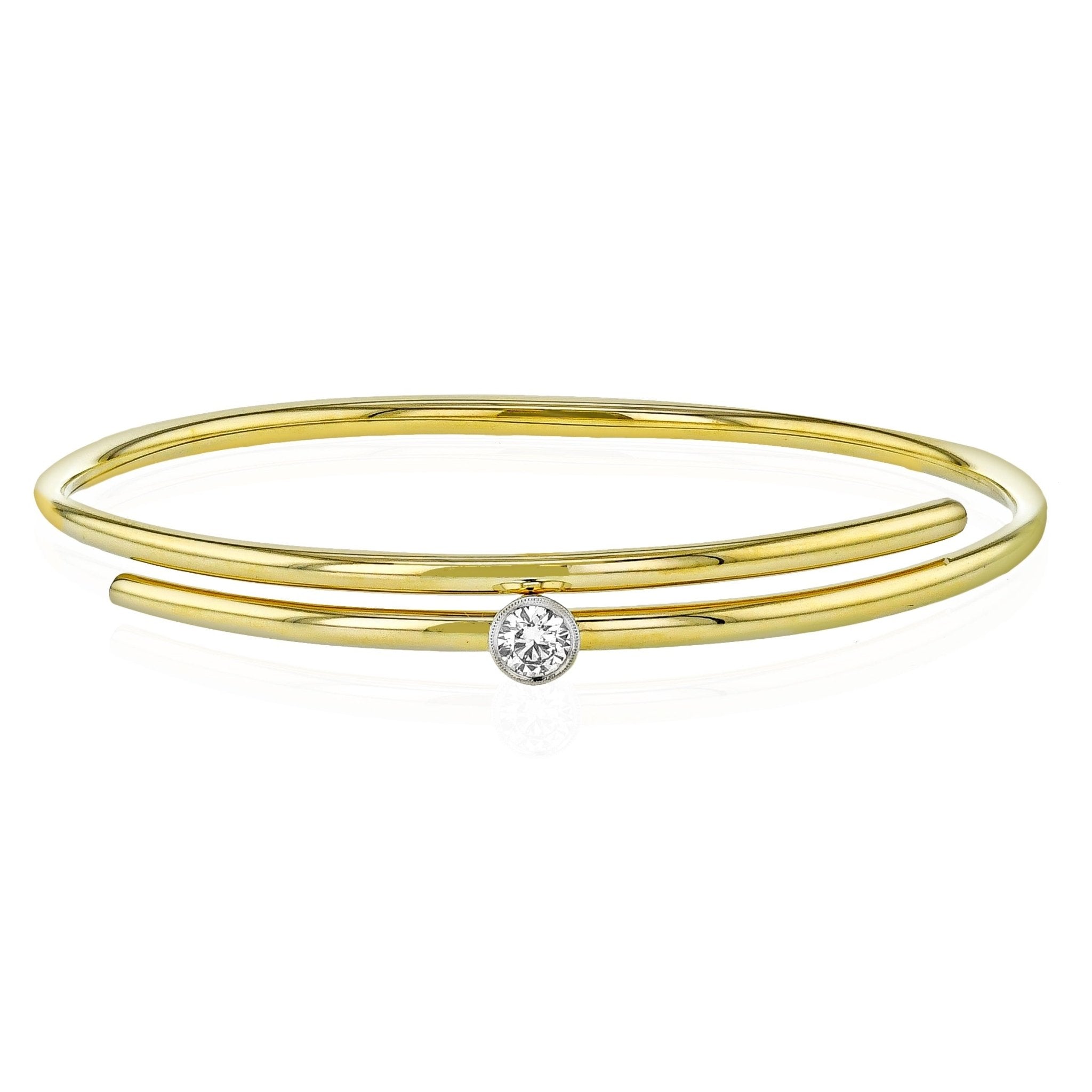 Bangle in 18k Gold with Diamonds - Simon G. Jewelry