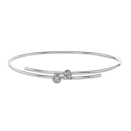 Bangle in 18k Gold with Diamonds - Simon G. Jewelry