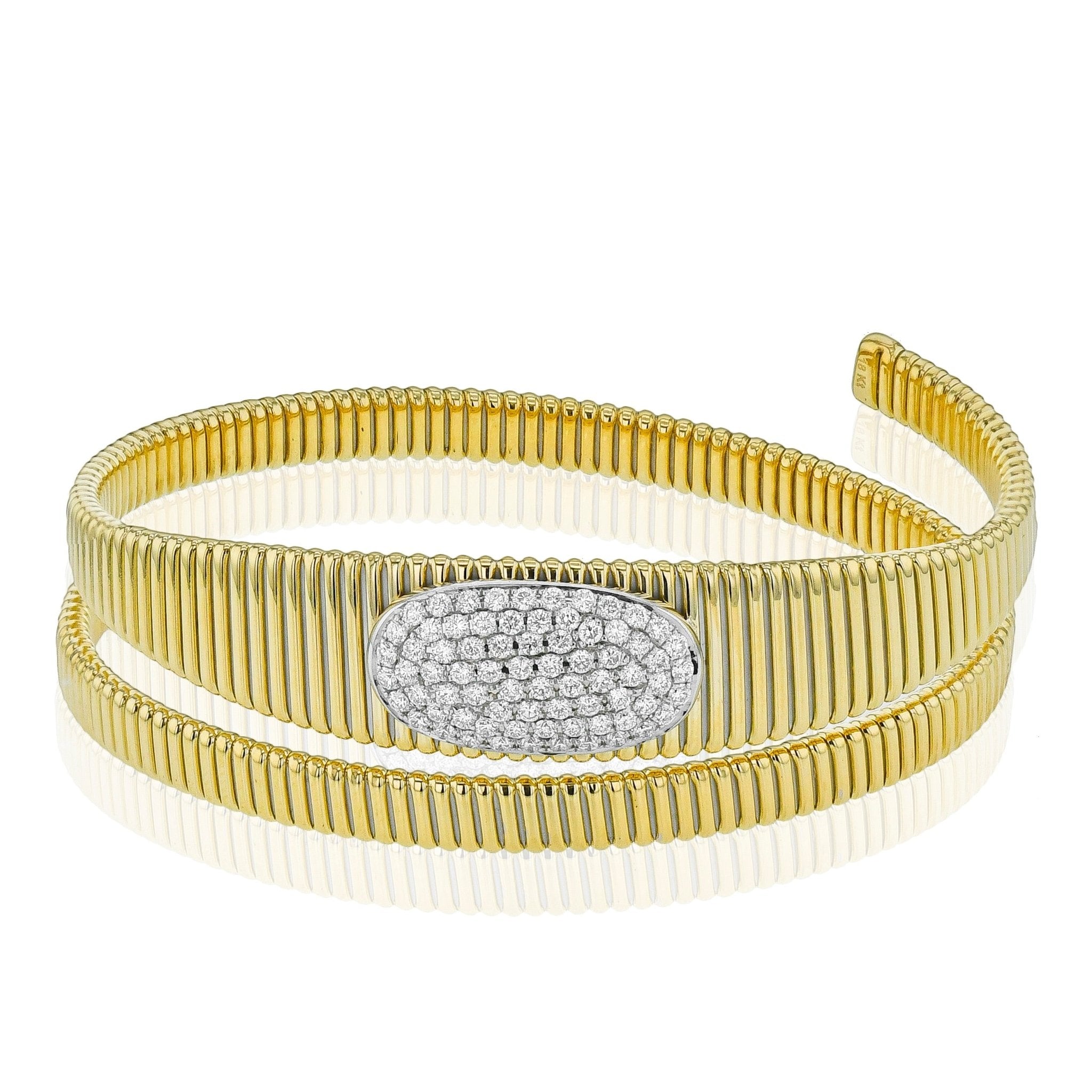 Bangle in 18k Gold with Diamonds - Simon G. Jewelry