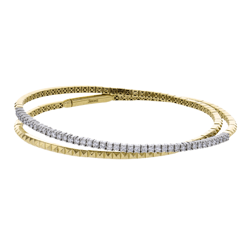 Bangle in 18k Gold with Diamonds - Simon G. Jewelry