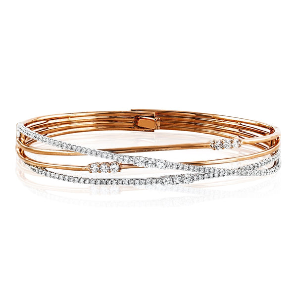 Bangle in 18k Gold with Diamonds - Simon G. Jewelry