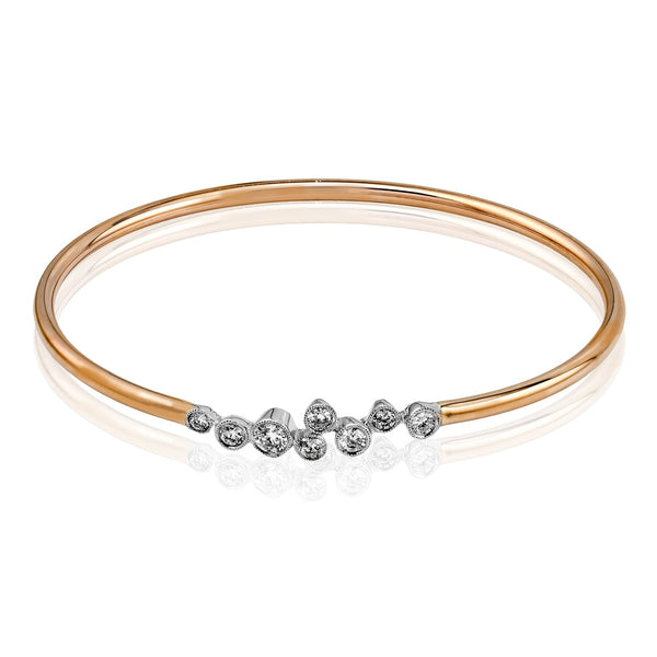 Bangle in 18k Gold with Diamonds - Simon G. Jewelry