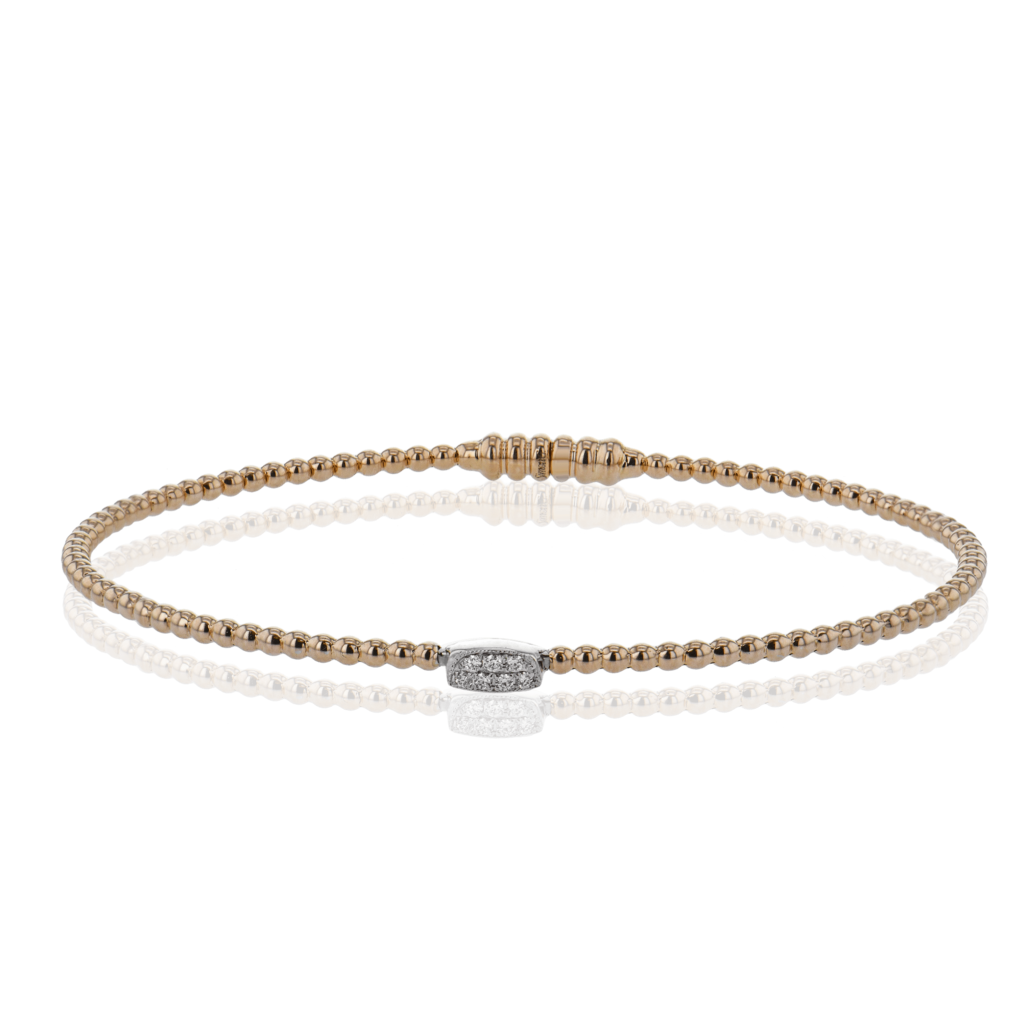 Beaded Bangle in 18k Gold with Diamonds - Simon G. Jewelry