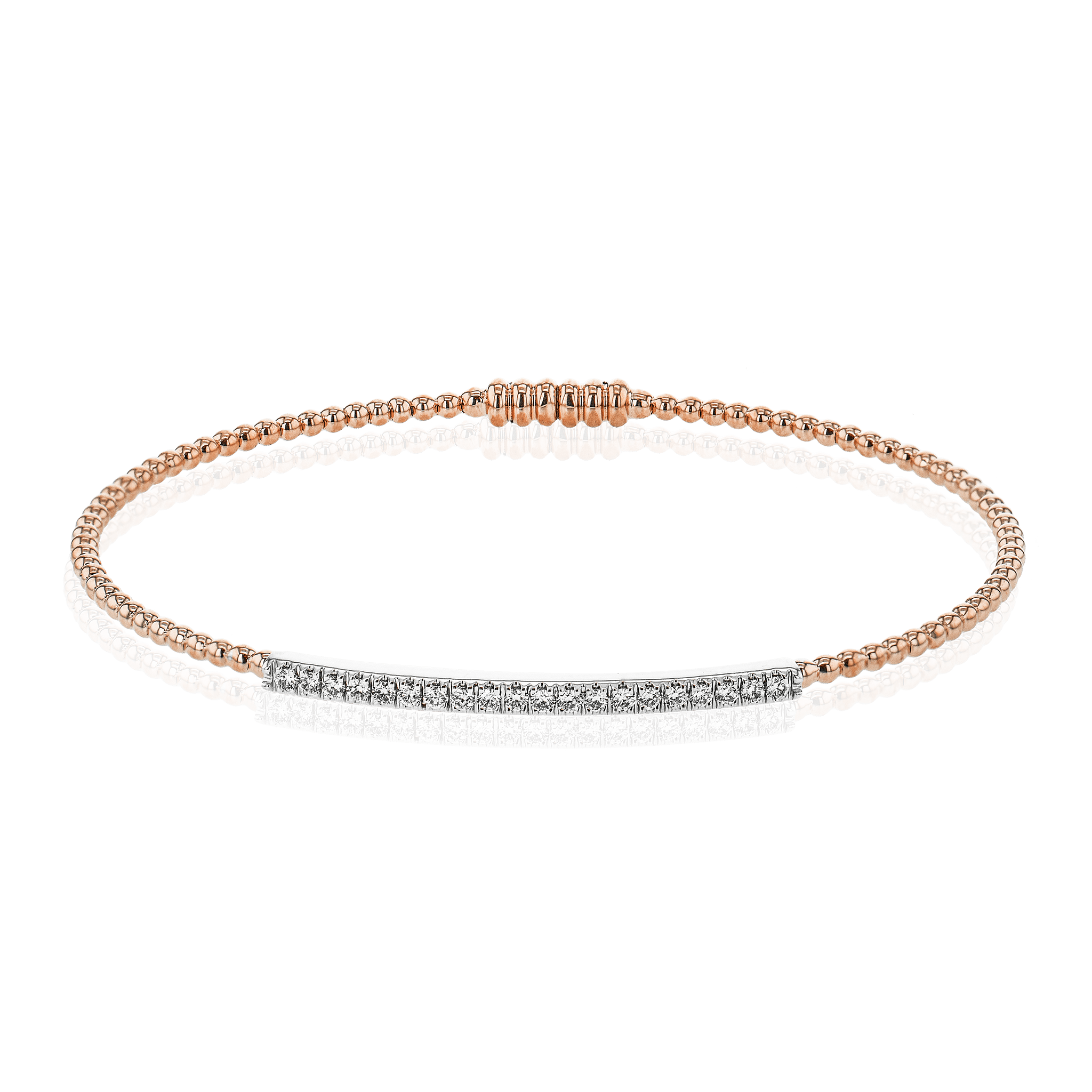 Beaded Bangle in 18k Gold with Diamonds - Simon G. Jewelry