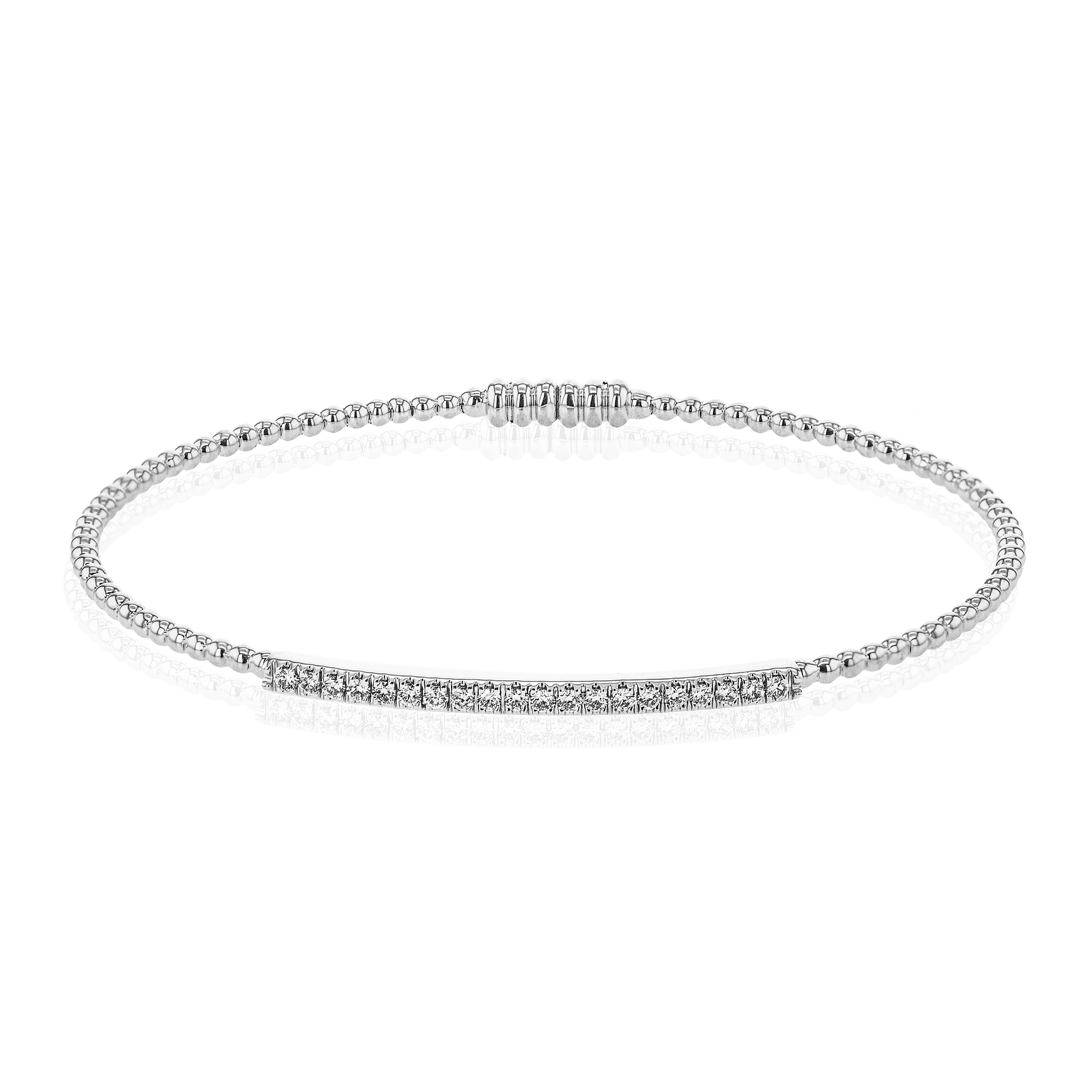 Beaded Bangle in 18k Gold with Diamonds - Simon G. Jewelry