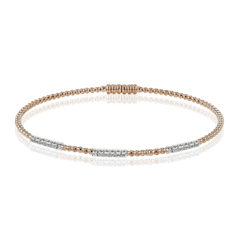 Beaded Bangle in 18k Gold with Diamonds - Simon G. Jewelry