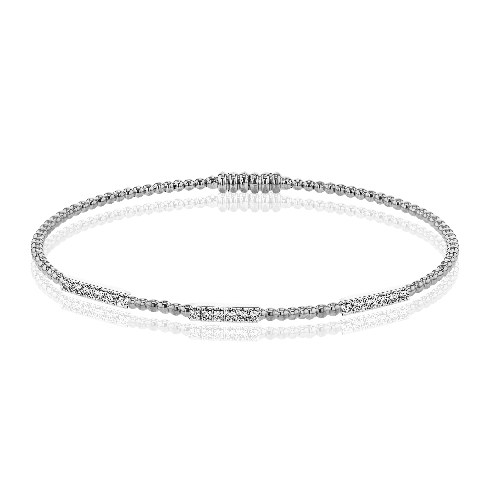 Beaded Bangle in 18k Gold with Diamonds - Simon G. Jewelry