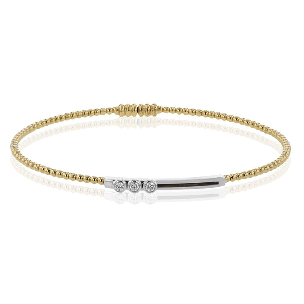 Beaded Bangle in 18k Gold with Diamonds - Simon G. Jewelry