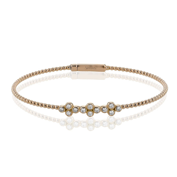 Beaded Bangle in 18k Gold with Diamonds - Simon G. Jewelry