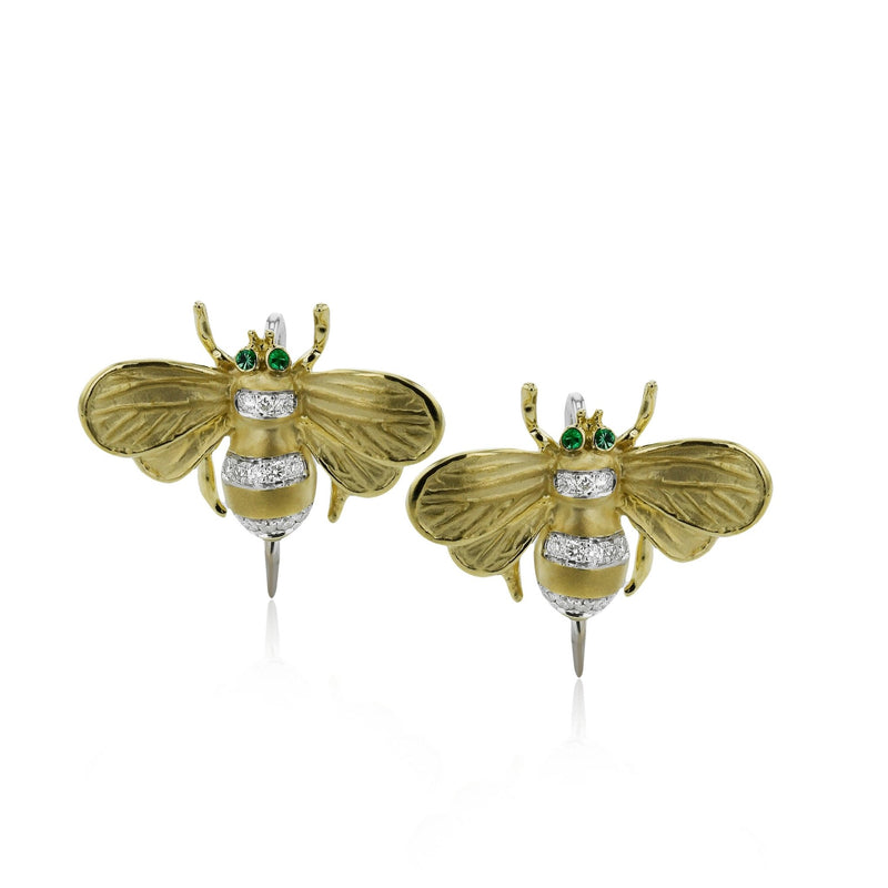 Bee Earrings in 18k Gold with Diamonds - Simon G. Jewelry