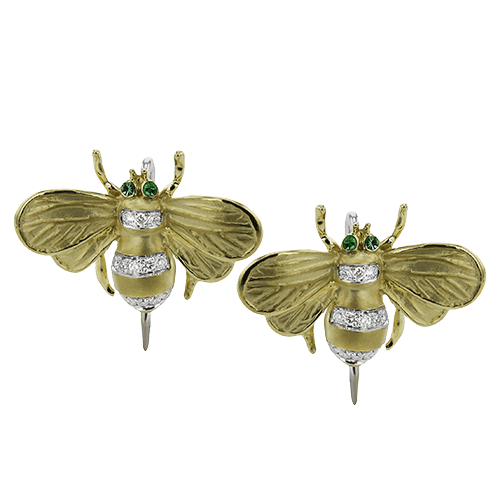 Bee Earrings in 18k Gold with Diamonds - Simon G. Jewelry