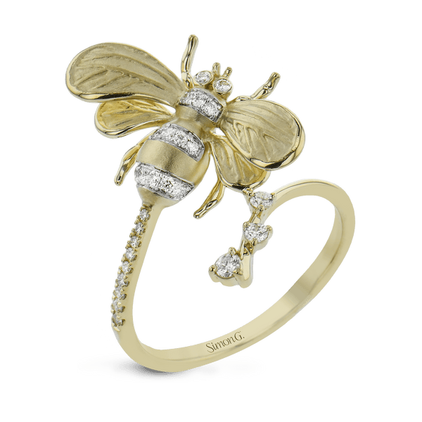 Bee Fashion Ring In 18k Gold With Diamonds - Simon G. Jewelry