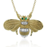 Bee Gemstone Pendant Necklace in 18k Gold with Diamonds - Simon G. Jewelry