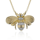 Bee Pendant Necklace in 18k Gold with Diamonds - Simon G. Jewelry