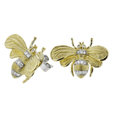 Bee Stud Earrings in 18k Gold with Diamonds - Simon G. Jewelry