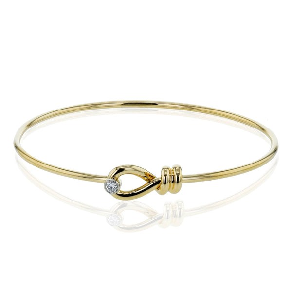 Belt Bangle in 18k Gold with Diamonds - Simon G. Jewelry