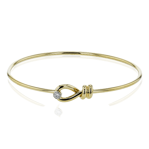 Belt Bangle in 18k Gold with Diamonds - Simon G. Jewelry