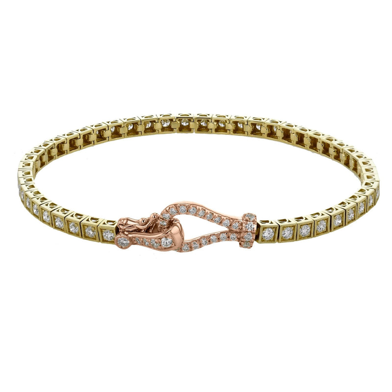 Buckle Bracelet in 18k Gold with Diamonds - Simon G. Jewelry