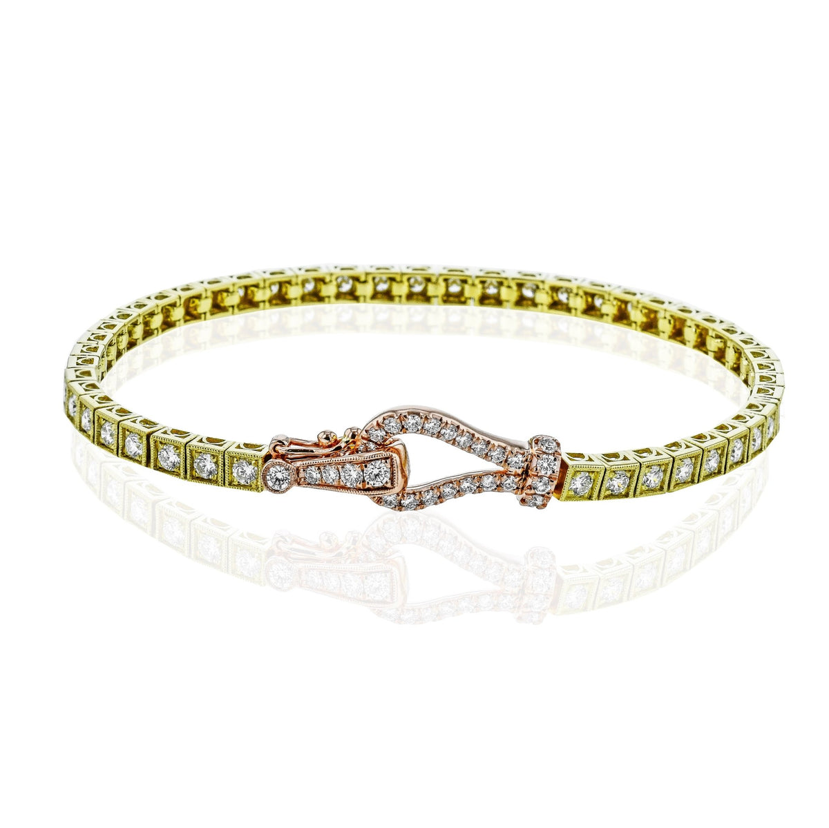 Buckle Bracelet in 18k Gold with Diamonds – Simon G. Jewelry