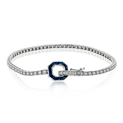 Buckle Bracelet in 18k Gold with Diamonds & Sapphires - Simon G. Jewelry