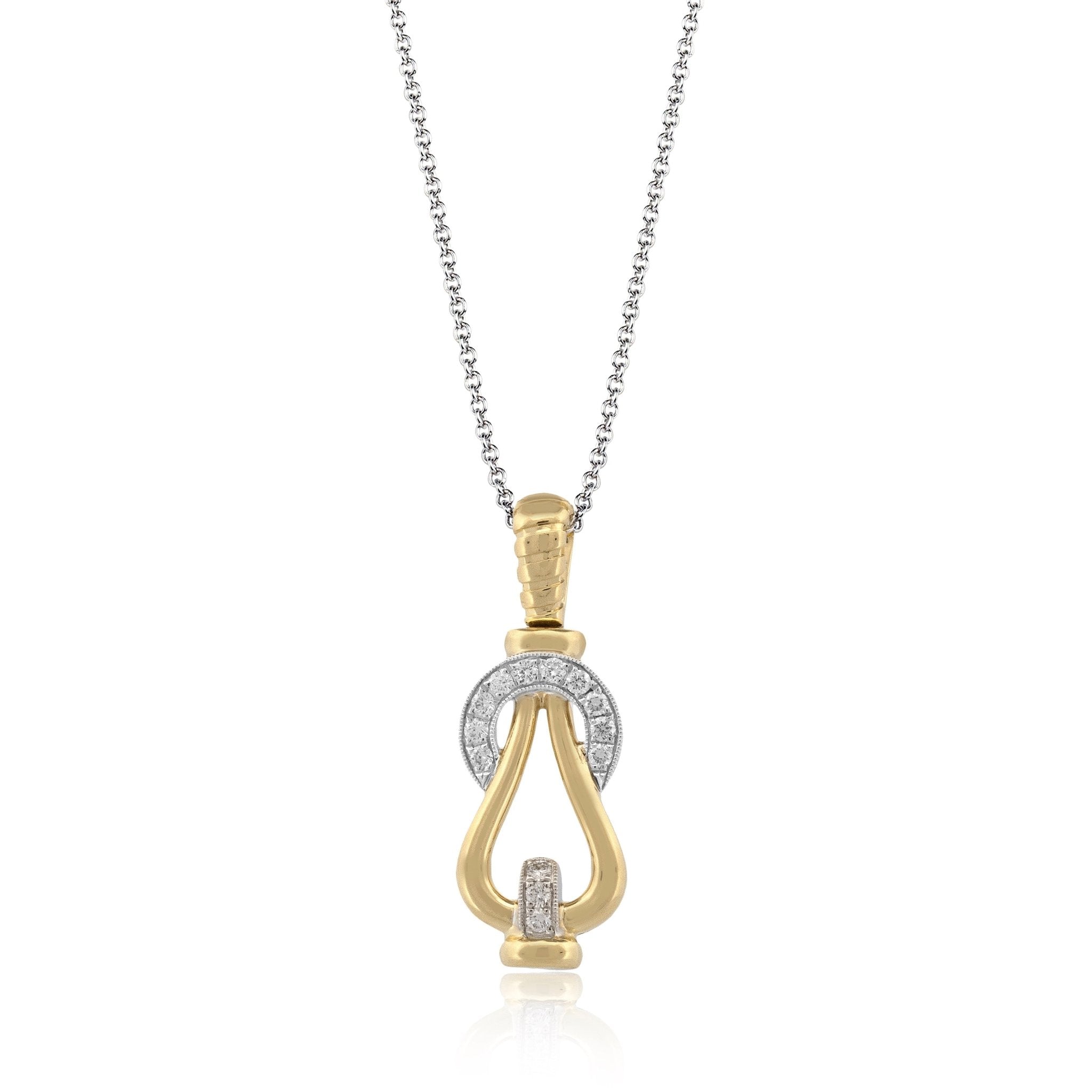 Buckle Pendant in 18k Gold with Diamonds - Simon G. Jewelry