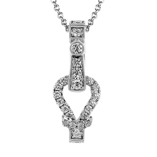 Buckle Pendant Necklace in 18k Gold with Diamonds - Simon G. Jewelry