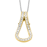 Buckle Pendant Necklace in 18k Gold with Diamonds - Simon G. Jewelry