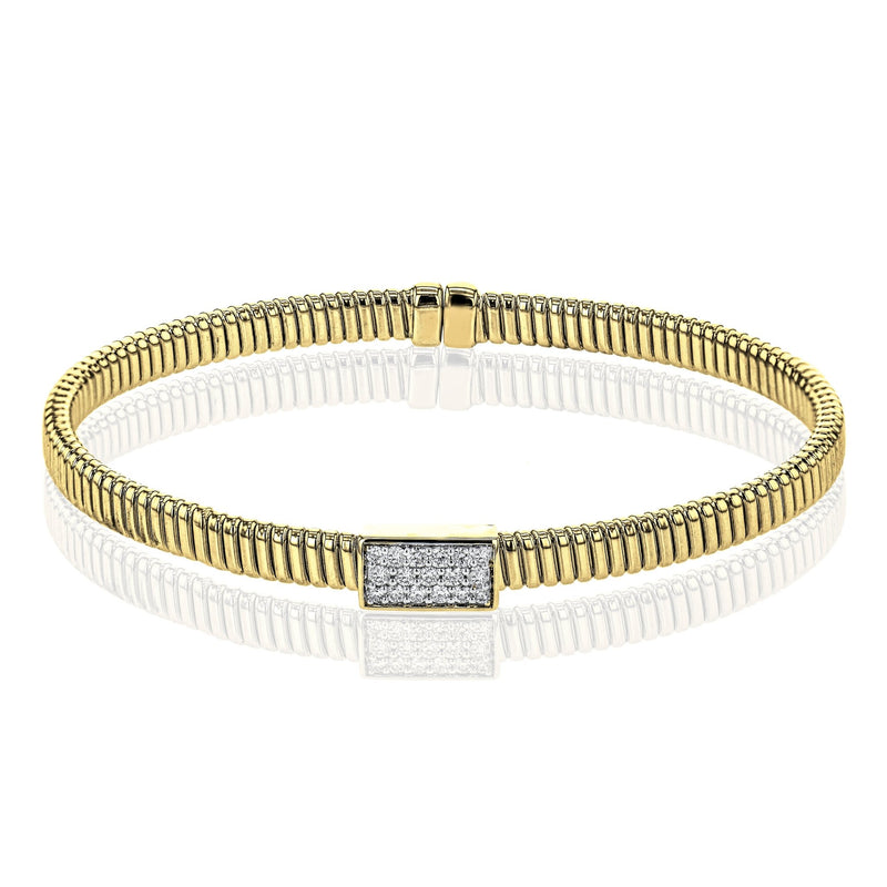 Cable Bangle in 18k Gold with Diamonds - Simon G. Jewelry