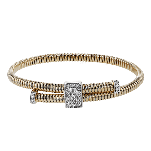 Cable Bangle in 18k Gold with Diamonds - Simon G. Jewelry