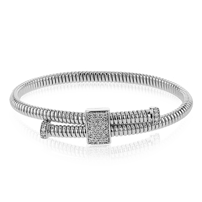 Cable Bangle in 18k Gold with Diamonds - Simon G. Jewelry
