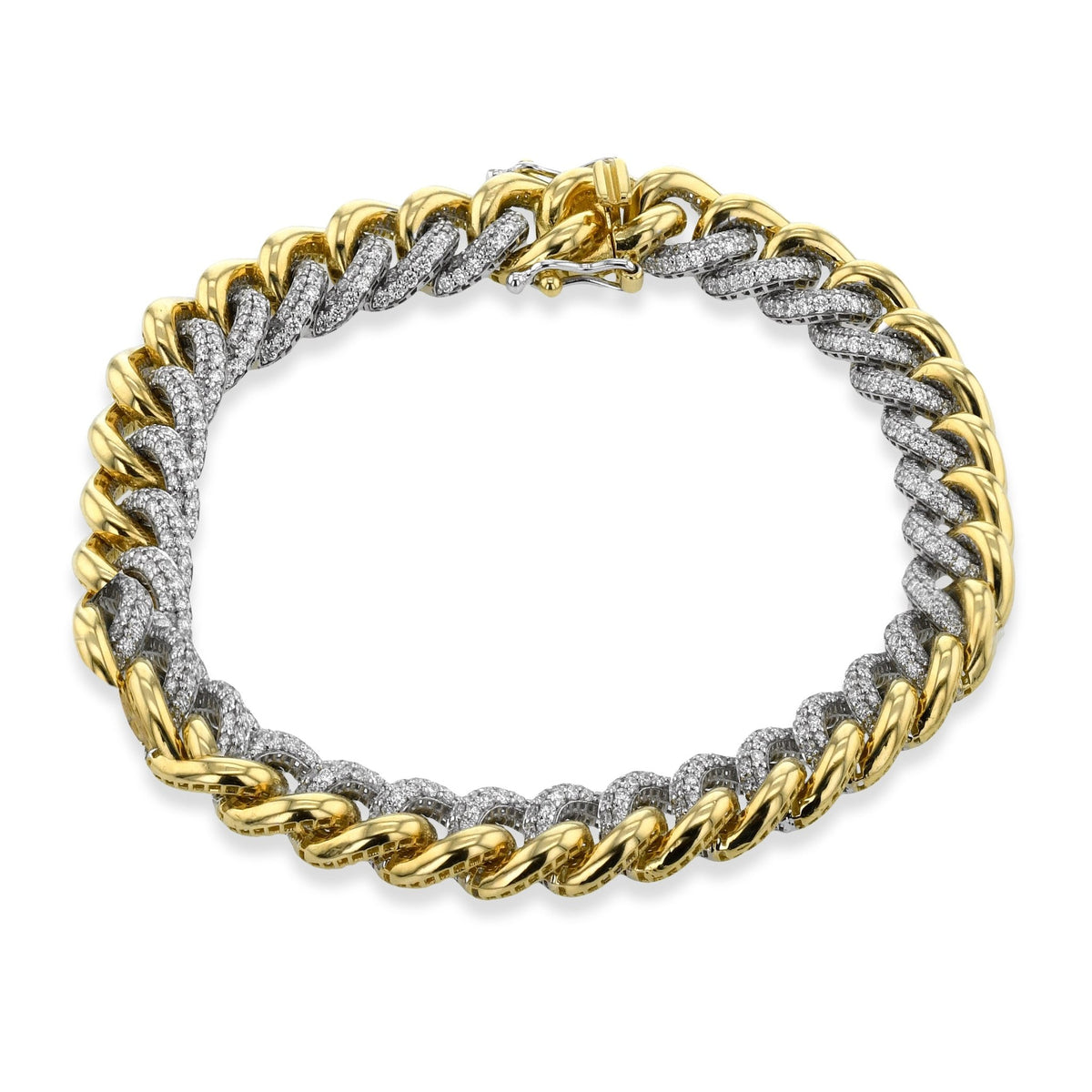 Chain Link Bracelet in 18k Gold with Diamonds – Simon Jewelry