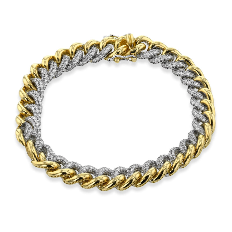 Chain Link Bracelet in 18k Gold with Diamonds - Simon G. Jewelry