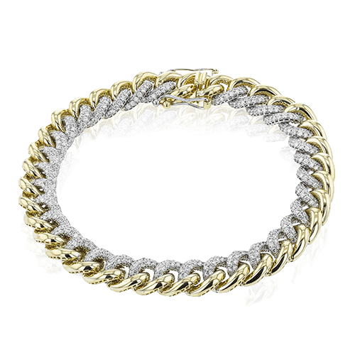 Chain Link Bracelet in 18k Gold with Diamonds - Simon G. Jewelry