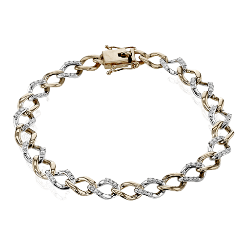 Chain Link Bracelet in 18k Gold with Diamonds - Simon G. Jewelry