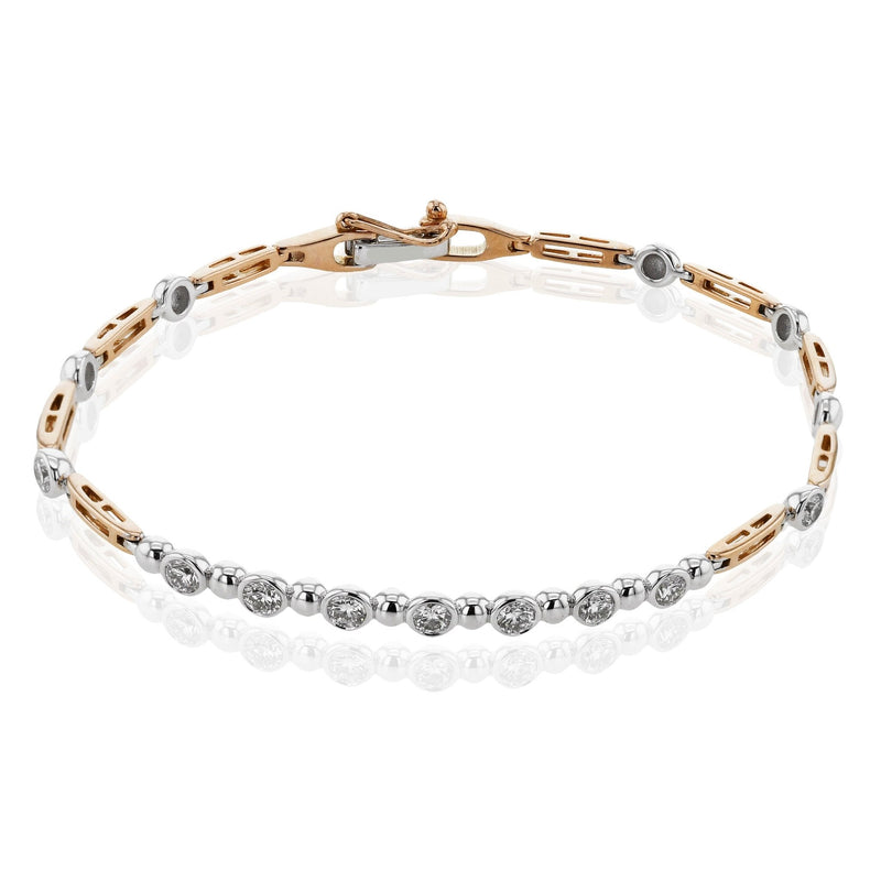 Chain Link Bracelet in 18k Gold with Diamonds - Simon G. Jewelry