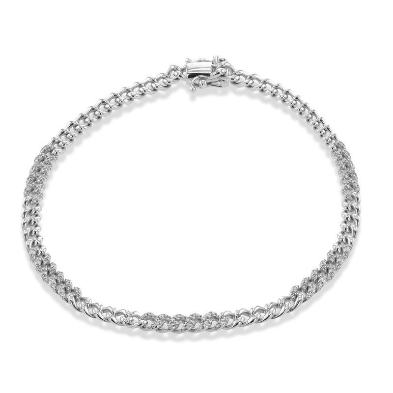 Chain Link Bracelet in 18k Gold with Diamonds - Simon G. Jewelry