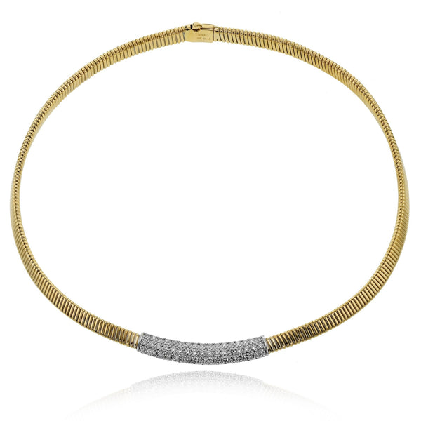 Choker Necklace in 18k Gold with Diamonds - Simon G. Jewelry