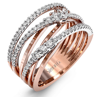 Clio Fashion Ring In 18k Gold With Diamonds - Simon G. Jewelry