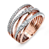 Clio Fashion Ring In 18k Gold With Diamonds - Simon G. Jewelry