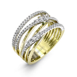 Clio Fashion Ring In 18k Gold With Diamonds - Simon G. Jewelry