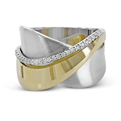 Clio Fashion Ring In 18k Gold With Diamonds - Simon G. Jewelry