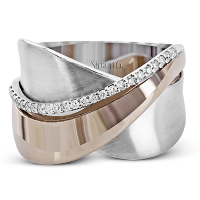 Clio Fashion Ring In 18k Gold With Diamonds - Simon G. Jewelry