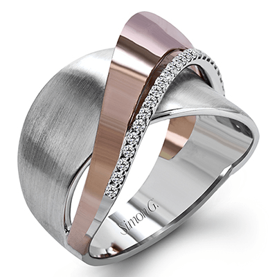 Clio Fashion Ring In 18k Gold With Diamonds - Simon G. Jewelry