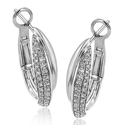 Clio Hoop Earrings in 18k Gold with Diamonds - Simon G. Jewelry