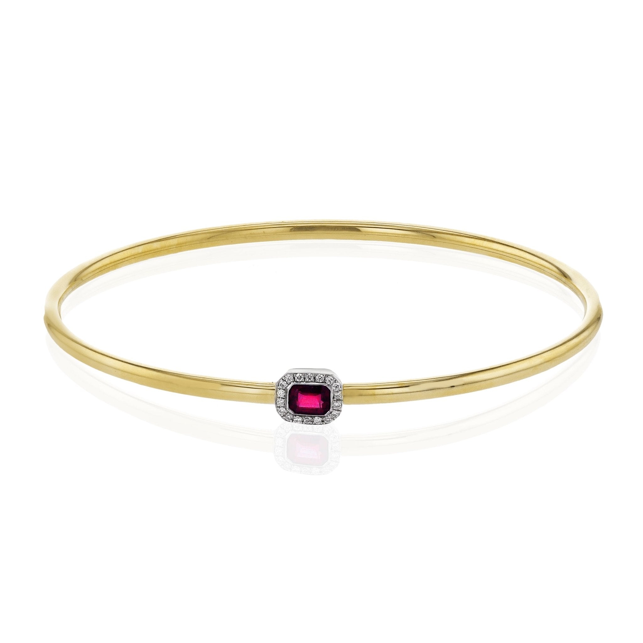 Color Bangle in 18k Gold with Diamonds and Colored Gemstones - Simon G. Jewelry