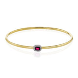 Color Bangle in 18k Gold with Diamonds and Colored Gemstones - Simon G. Jewelry