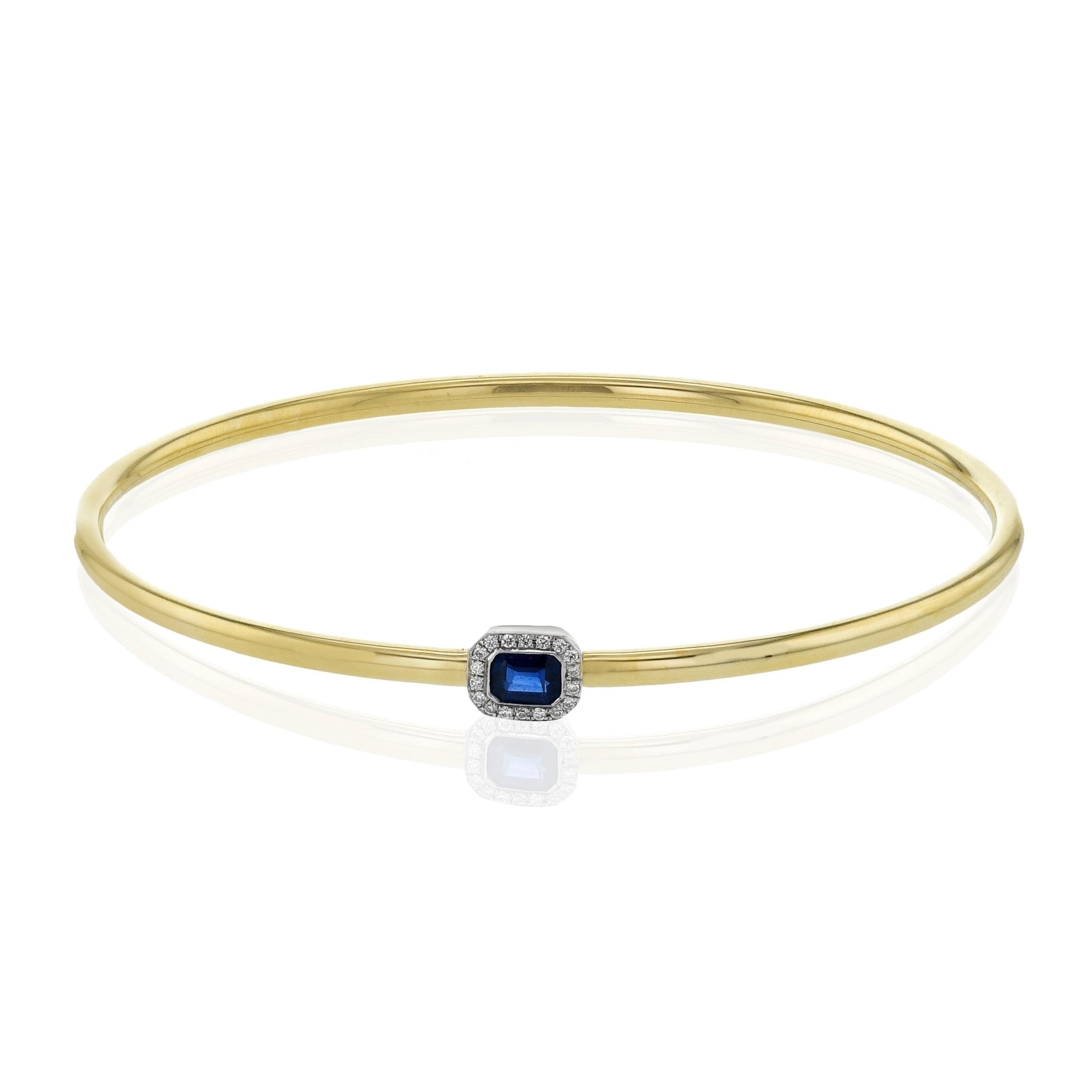 Color Bangle in 18k Gold with Diamonds and Colored Gemstones - Simon G. Jewelry