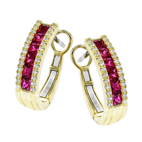 Color Earring in 18k Gold with Diamonds - Simon G. Jewelry