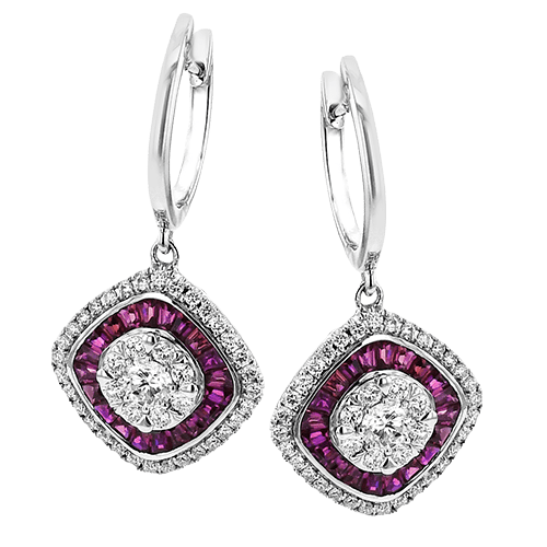 Color Earring in 18k Gold with Diamonds - Simon G. Jewelry