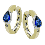 Color Earring in 18k Gold with Diamonds - Simon G. Jewelry